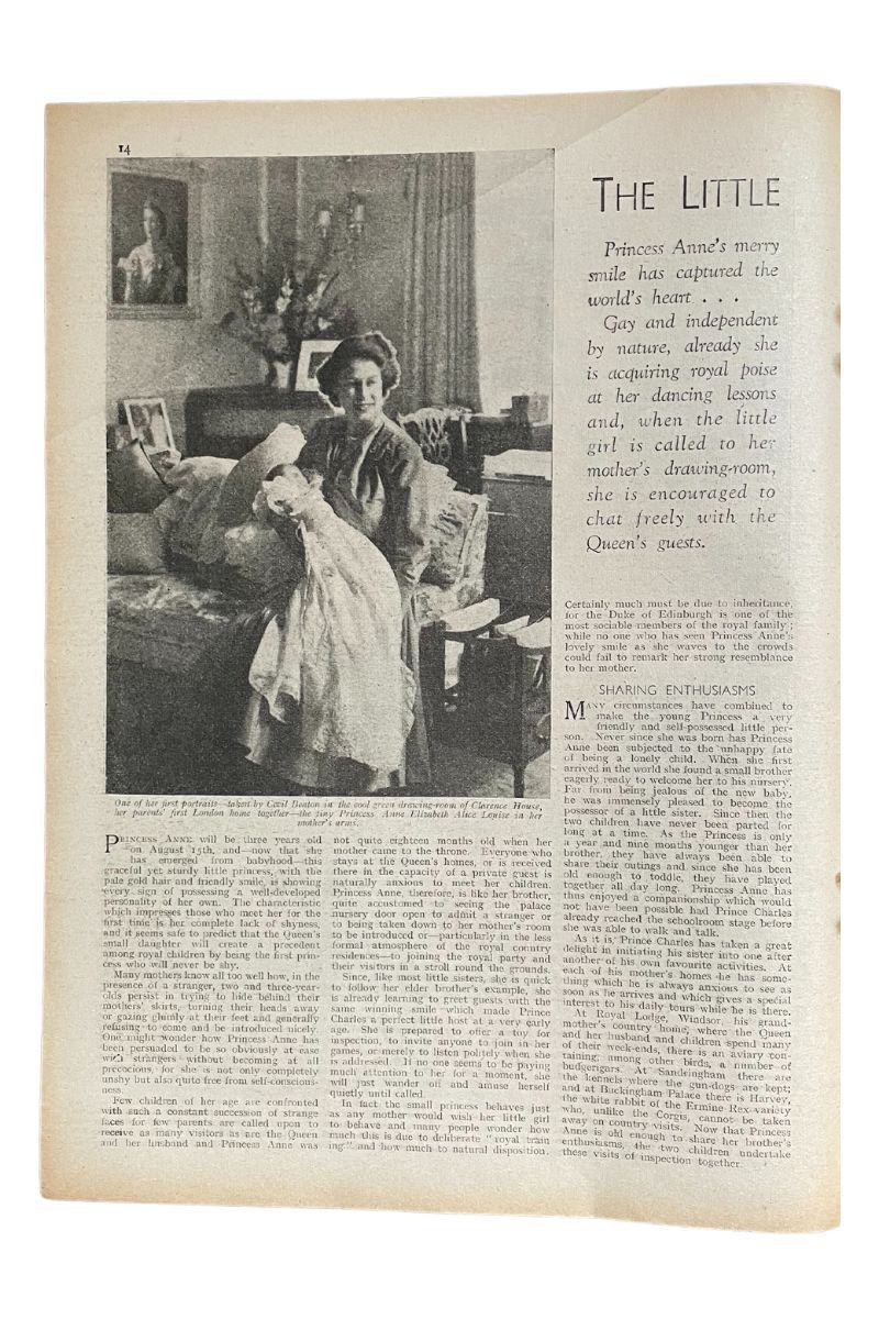 Page from woman&amp;home magazine 1953 about the royal family