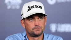 Keegan Bradley talks to the press prior to the PGA Championship