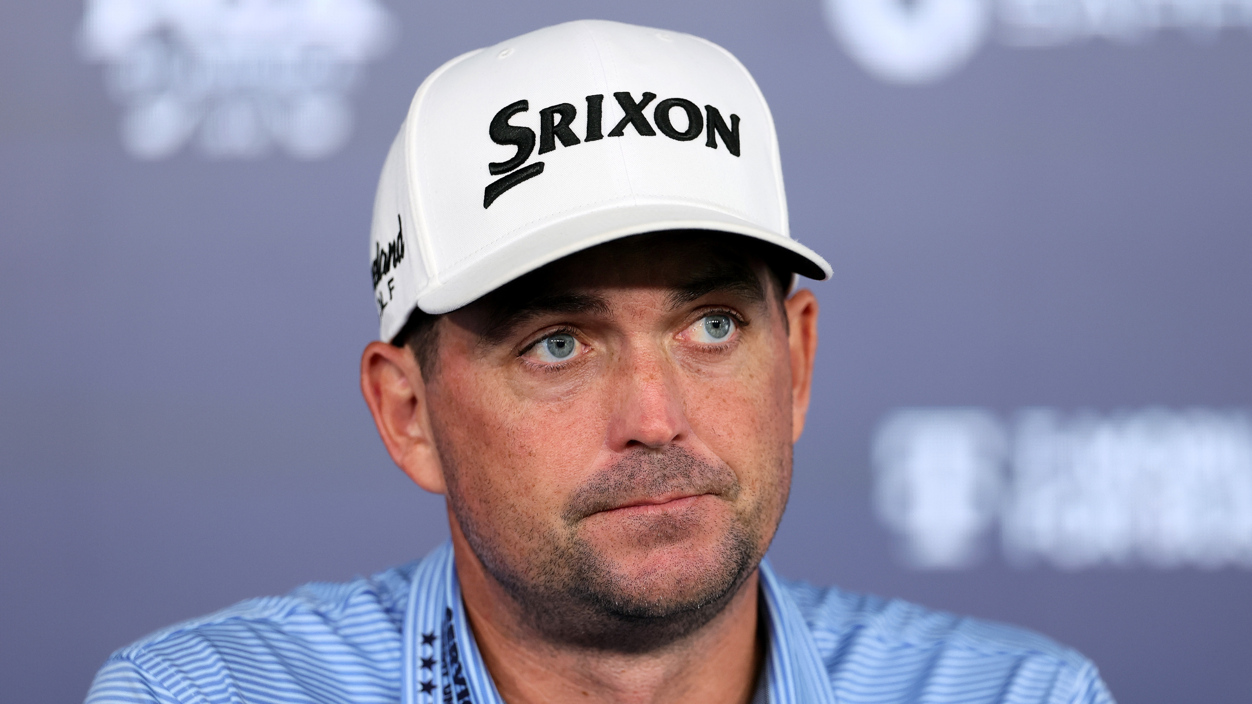 Keegan Bradley talks to the press prior to the PGA Championship 