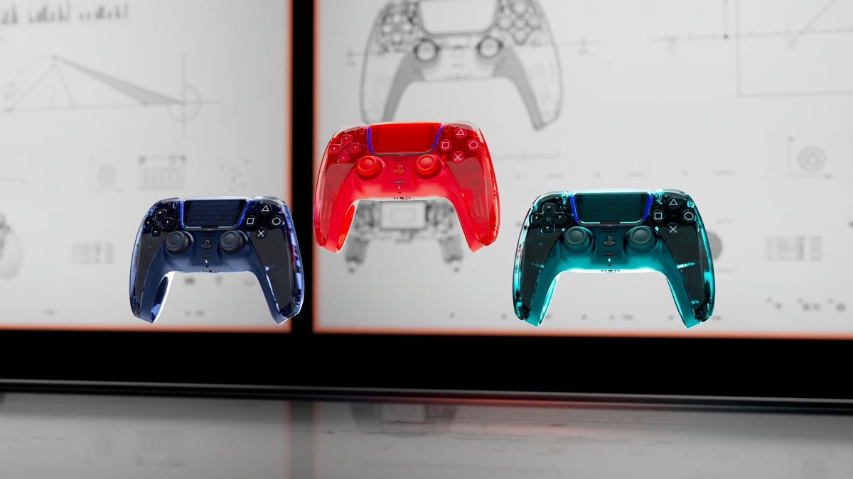The three Prism DualSense colorways