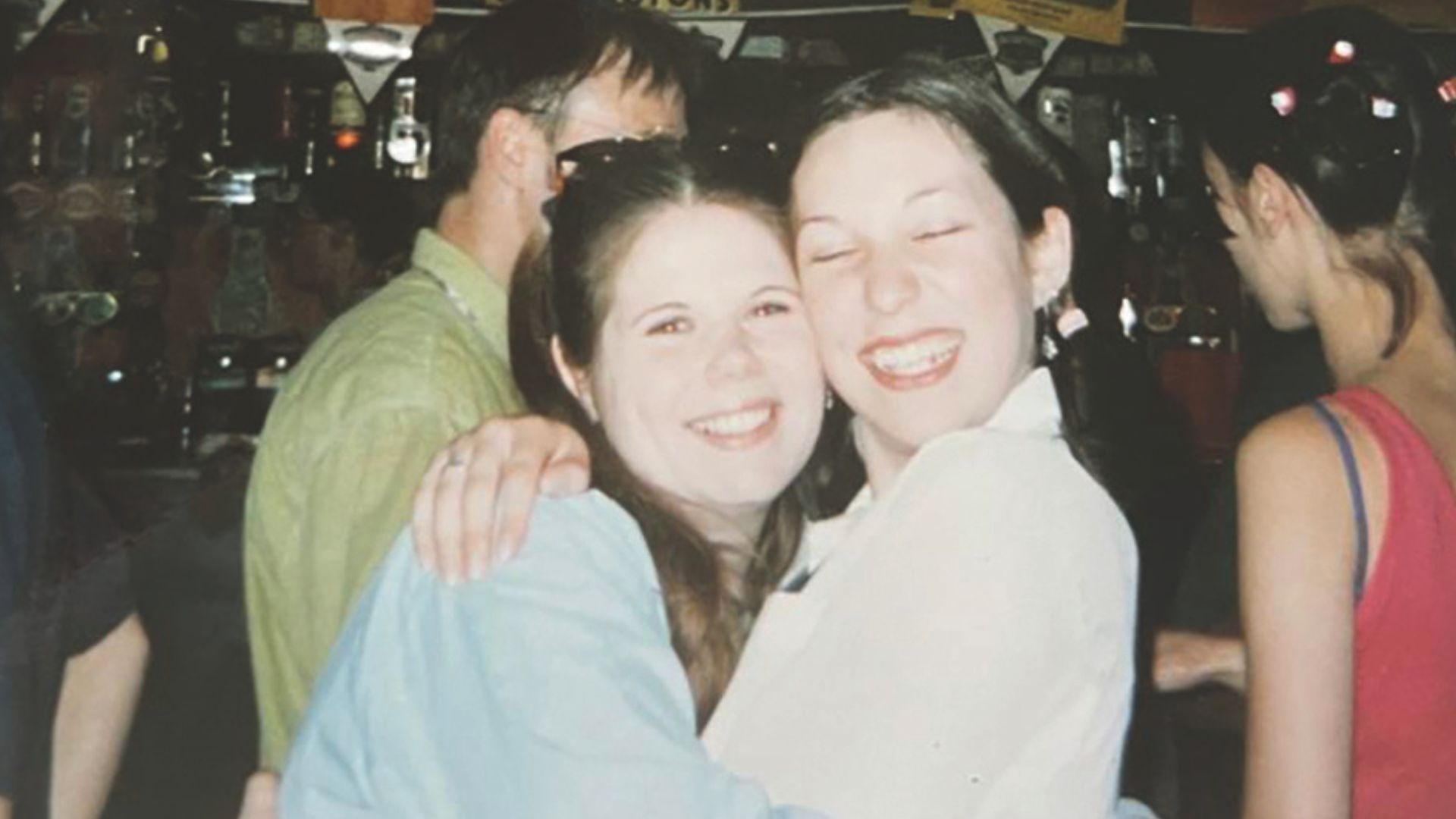 Katy Tibbles and Sarah Thompson on their last day of school