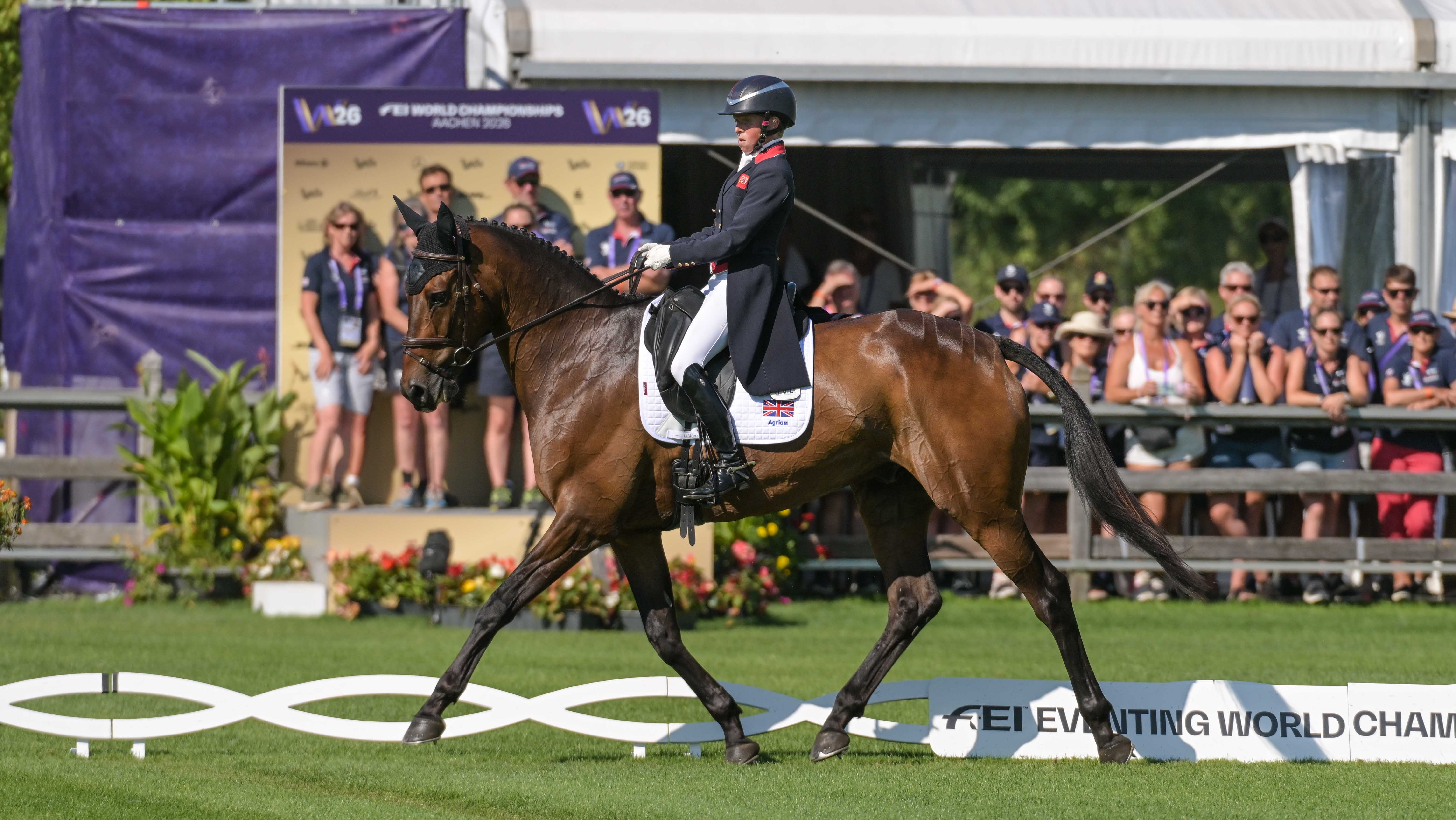 Pictured Ros Canter and Lordships Graffalo in the dressage phase of the eventing World Championships at Aachen.