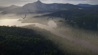 Pteranodons appear in the Jurassic World: Archipelago crossover for Microsoft Flight Simulator
