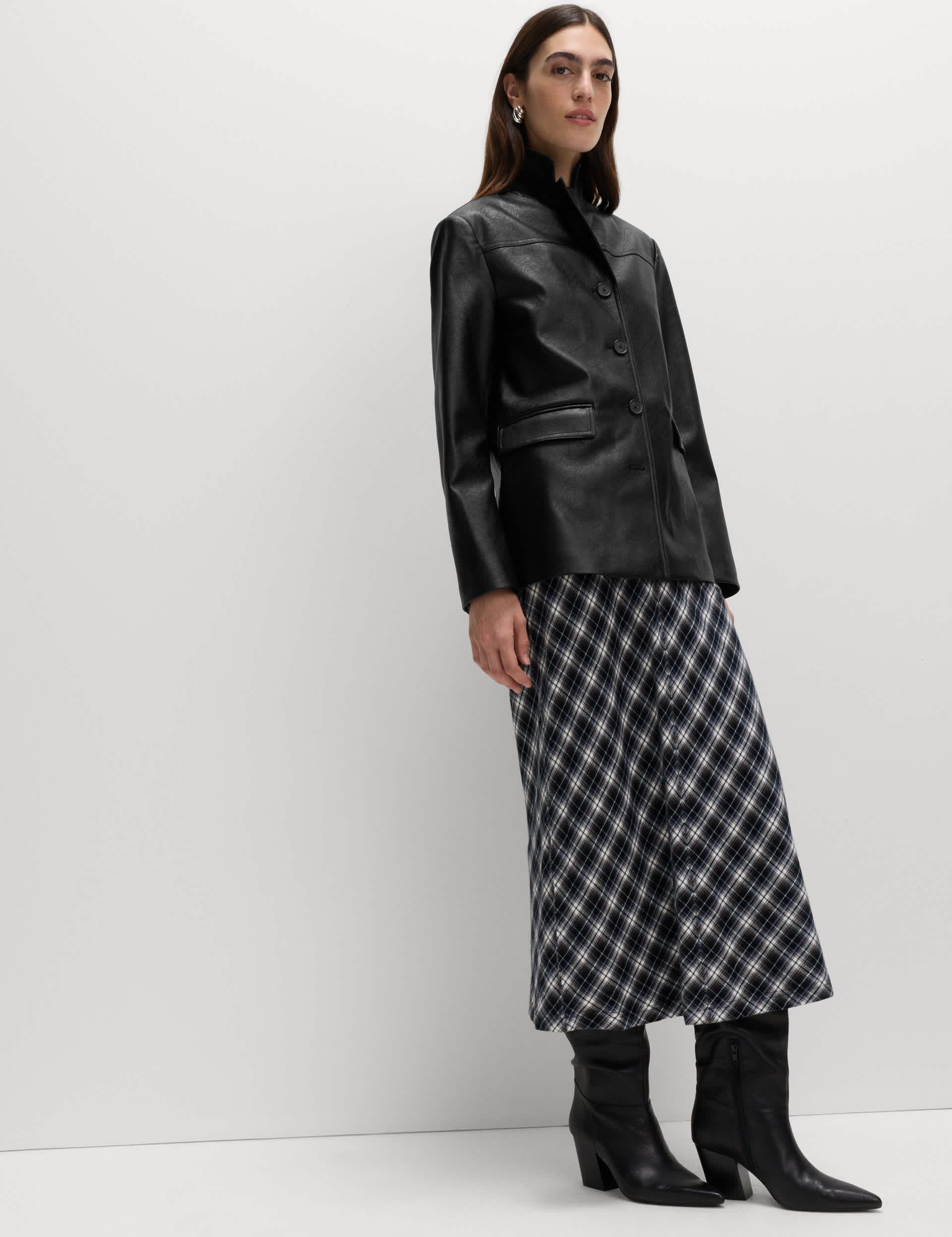 Cracked Single Breasted Blazer Coat