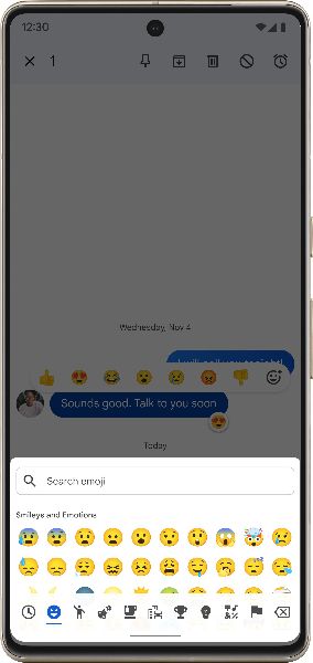 Custom reactions on Google Messages