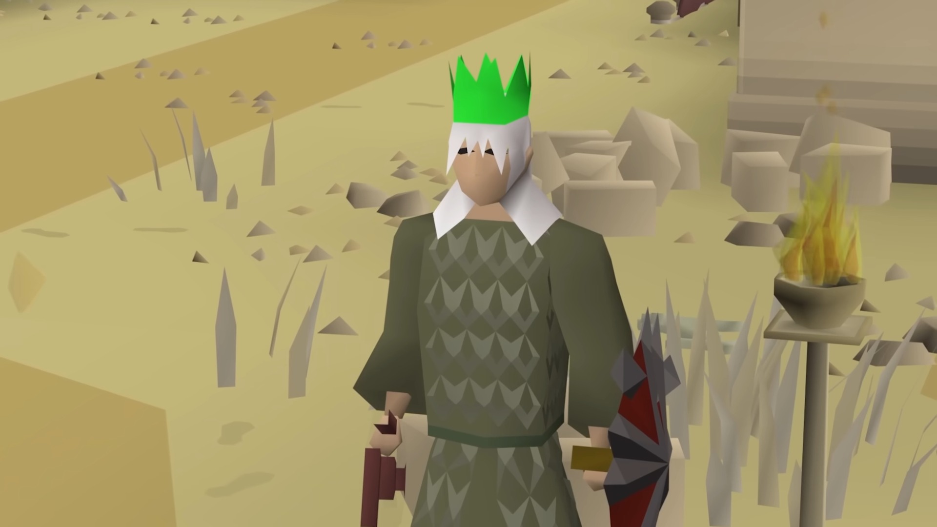 Old School RuneScape character in distinctive green armor