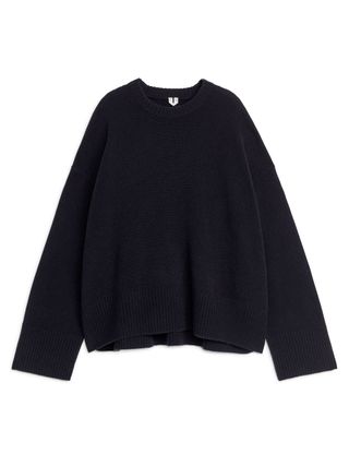 Relaxed Cashmere-Wool Jumper - Dark Blue - Arket Gb