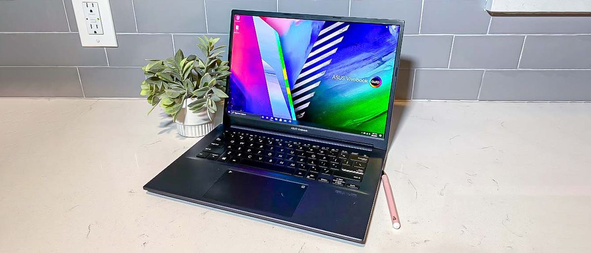 Asus Vivobook Pro 14 on counter