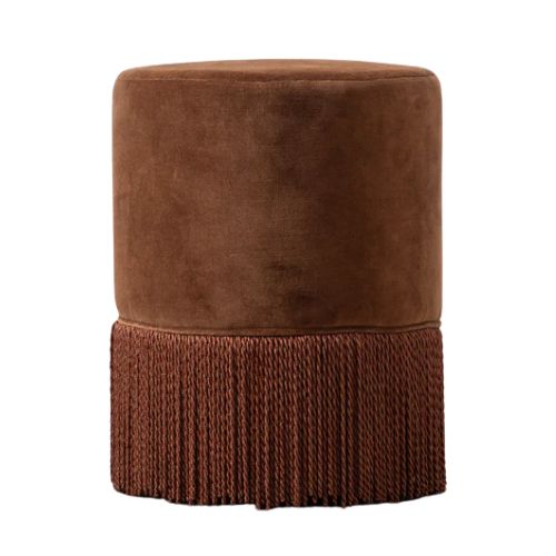 Astrid Fringe Round Ottoman Stool