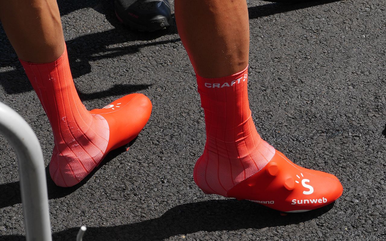 Team Sunweb go for the same smooth/textured finish on their oversocks
