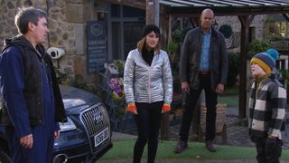 Cain Dingle isn't thrilled when Kerry and her date, Al, plan to take Kyle into town.