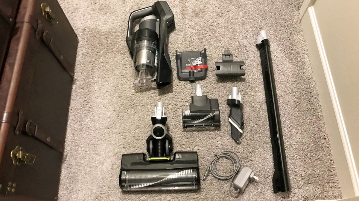Bissell IconPet Turbo Cordless Stick Vacuum being tested in writer's home