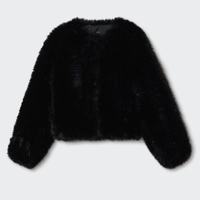 Black fur effect jacket, £79.99 | Mango