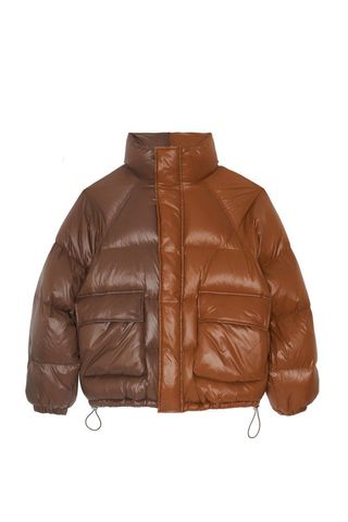 two tone shell puffer jacket