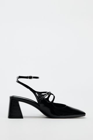 Faux Patent Leather Heeled Shoes