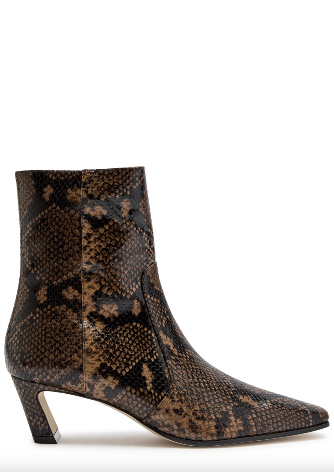 Stuart Weitzman Snake-Print Ankle Boots