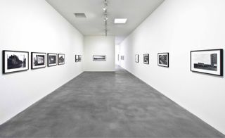 Black and white photographs on wall