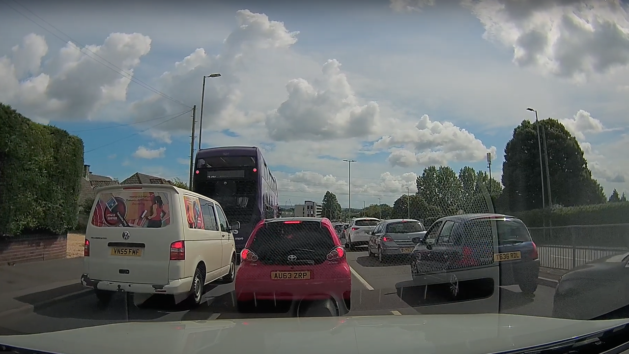 Photos of cars on a road taken on the Thinkware X1000 dash cam