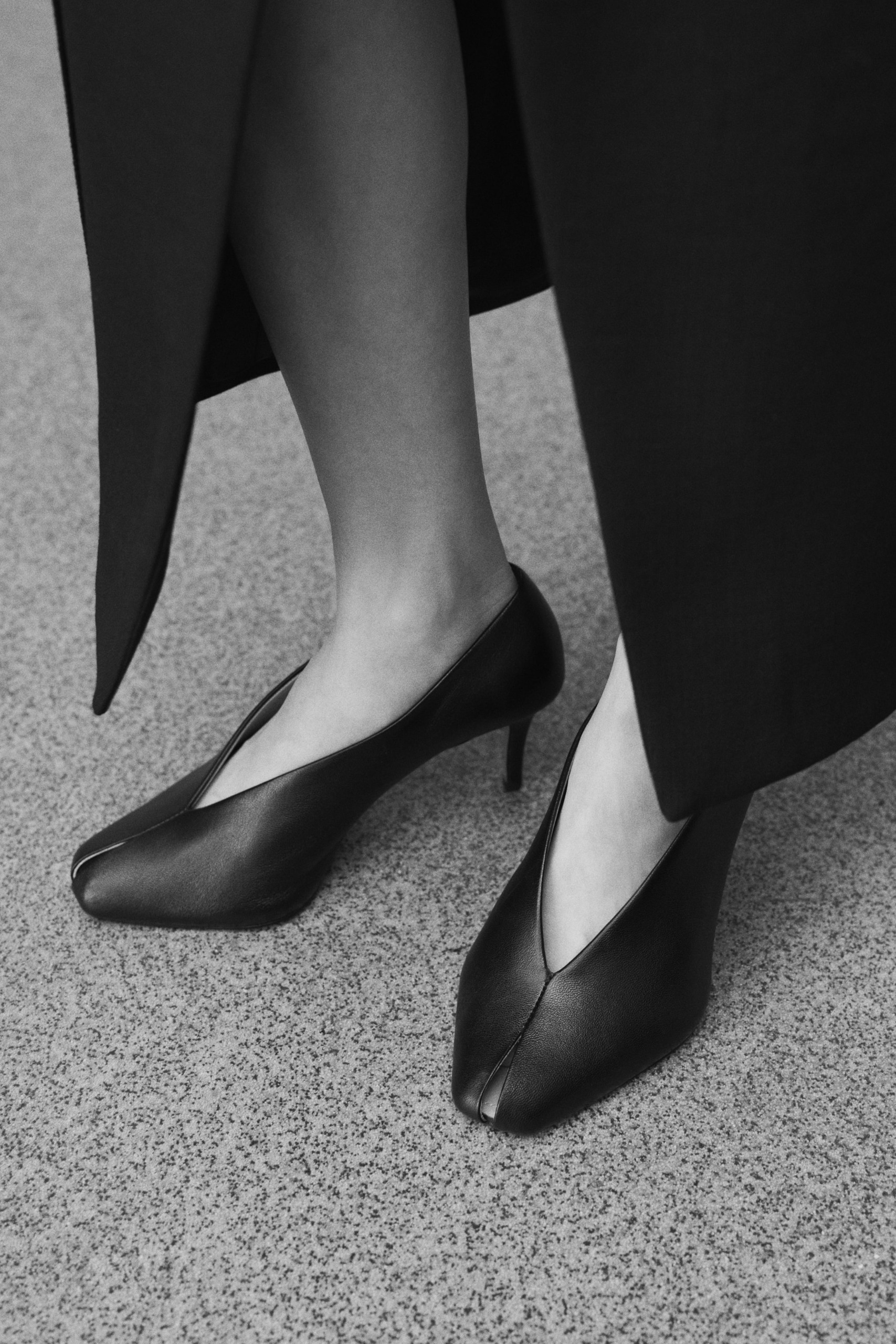 Cut-Out Leather Court Shoes