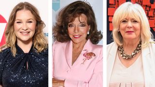 Collage of celebrities who use Nivea Creme (L-R) Joanna Page, Joan Collins and Alison Steadman