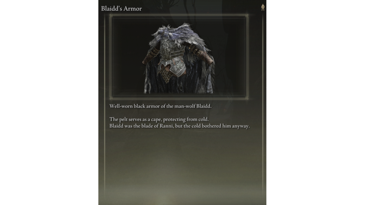 English item description of Elden Ring armour