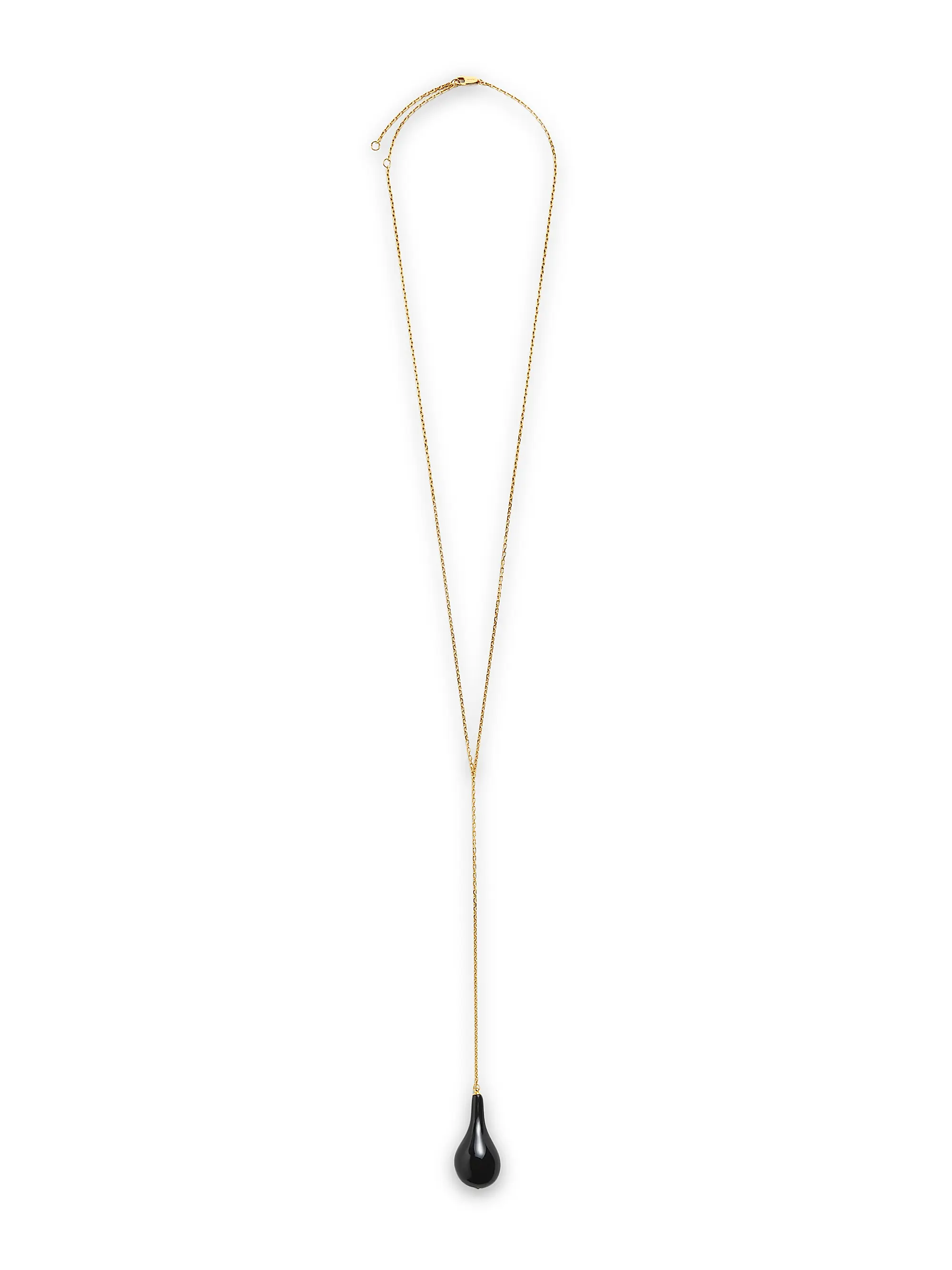 24k Gold-Plated, Onyx &amp;amp; Swarovski Crystal Lariat Necklace
