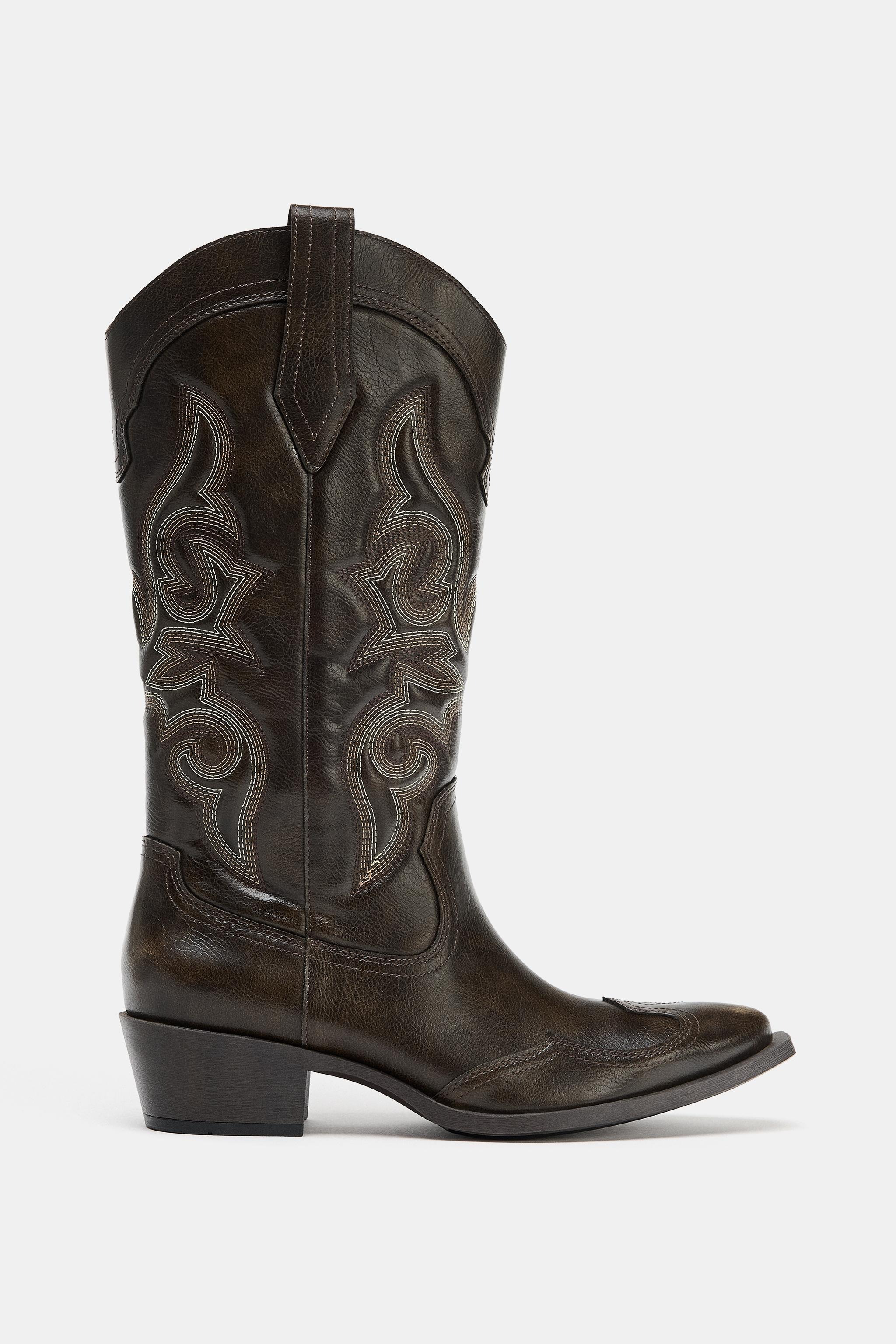 ZARA, Tall Cowboy Boots
