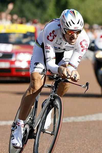 Fabian Cancellara (Team CSC) during the prologue in London.