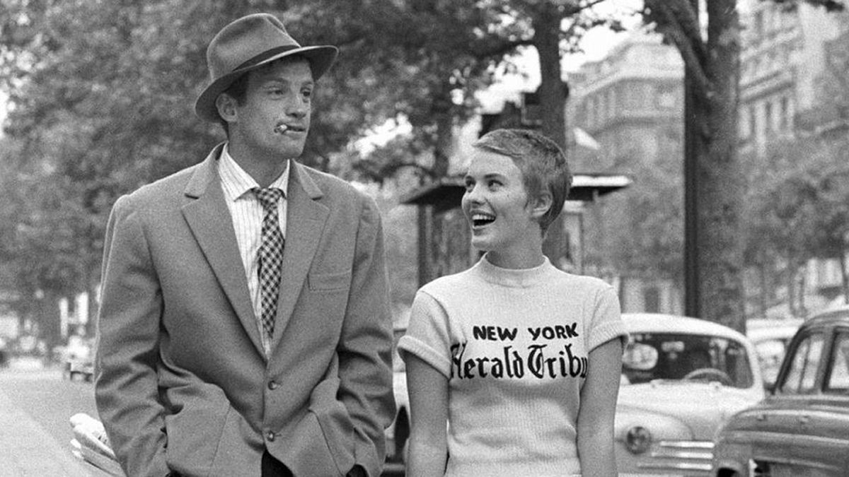  Jean Seberg and Jean-Paul Belmondo in Breathless