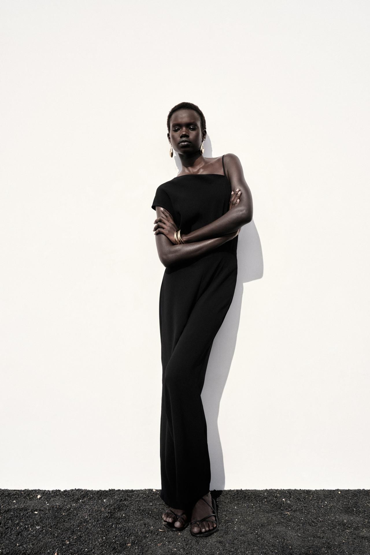 Asymmetric Crepe Jumpsuit