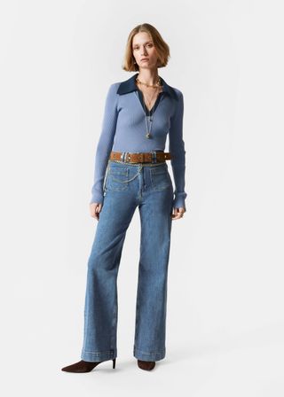 High-Waist Flared Jeans