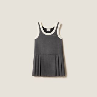 Pleated Grisaille Mini-Dress