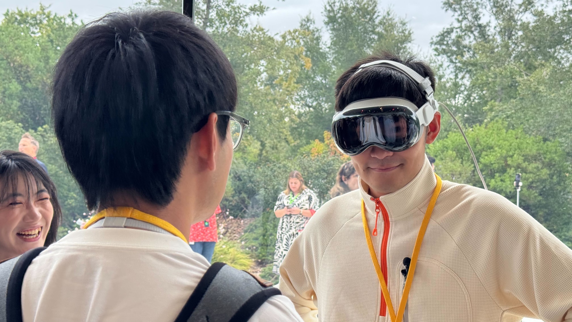 Man wearing apple vision pro at sept 9 apple event