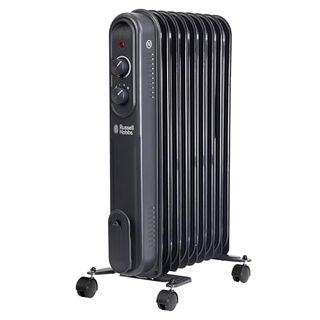 Russell Hobbs 2000w/2kw Oil Filled Radiator, 9 Fin Portable Electric Heater - Anthracite, Adjustable Thermostat With 3 Heat Settings, Overheat Protection, 20m Sq Room Size 2 Year Guarantee Rhofr9004a