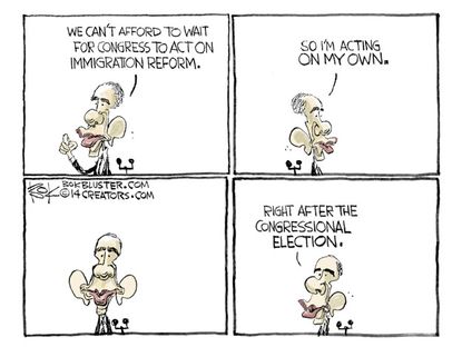 Obama cartoon immigration reform midterm elections