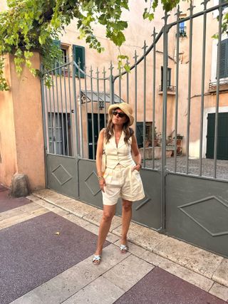 A woman on vacation in the South of France.