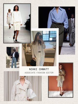 A collage of runway, influencer, and celebrity images that make up Who What Wear editors' spring mood boards.