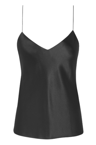 Essentials | the Kate | Silk V-Neck Cami in Black — Refine