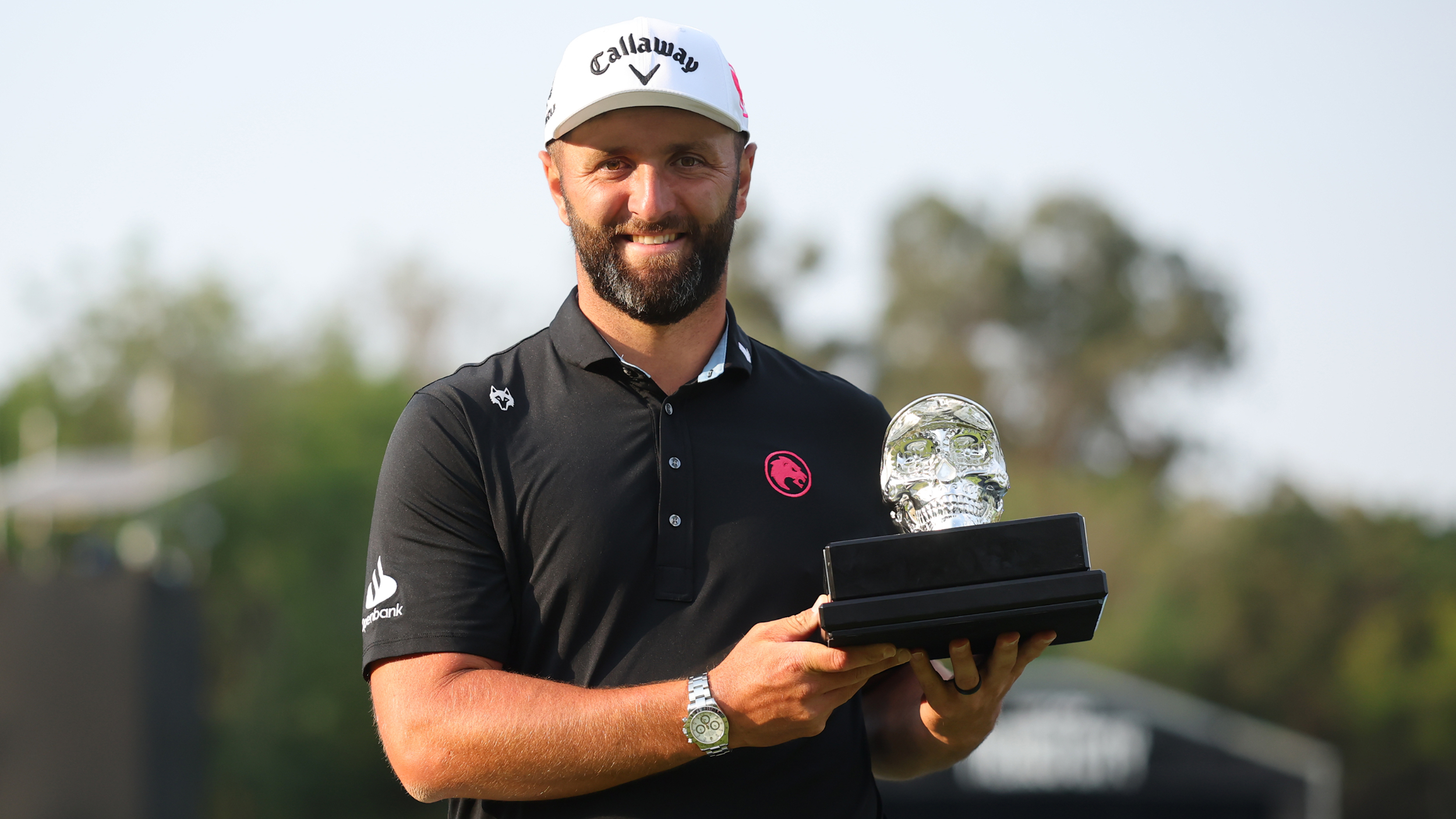 Jon Rahm with the LIV Golf Mexico City trophy