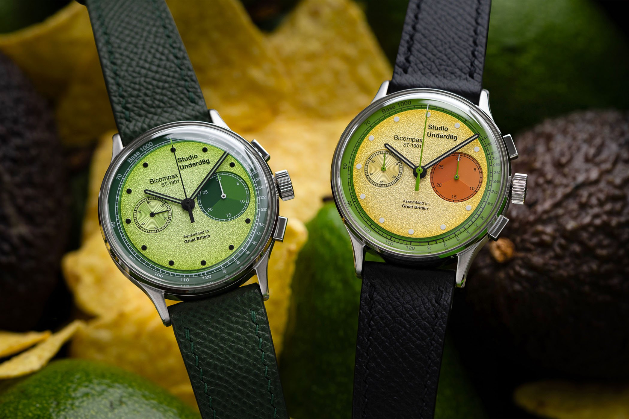 Black and green watches
