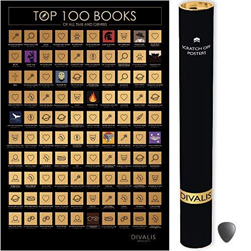 Top 100 Books Scratch Off Poster