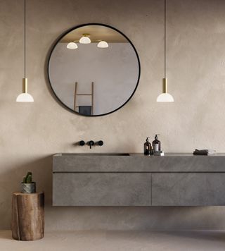 Planning bathroom lighting with basin and mirror