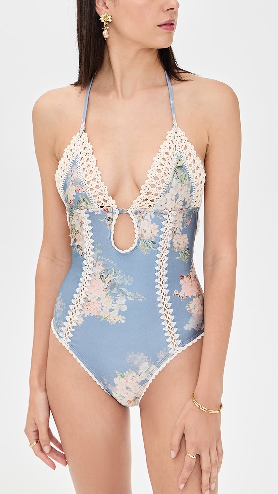 Zimmermann Cascadian Keyhole Crochet One Piece