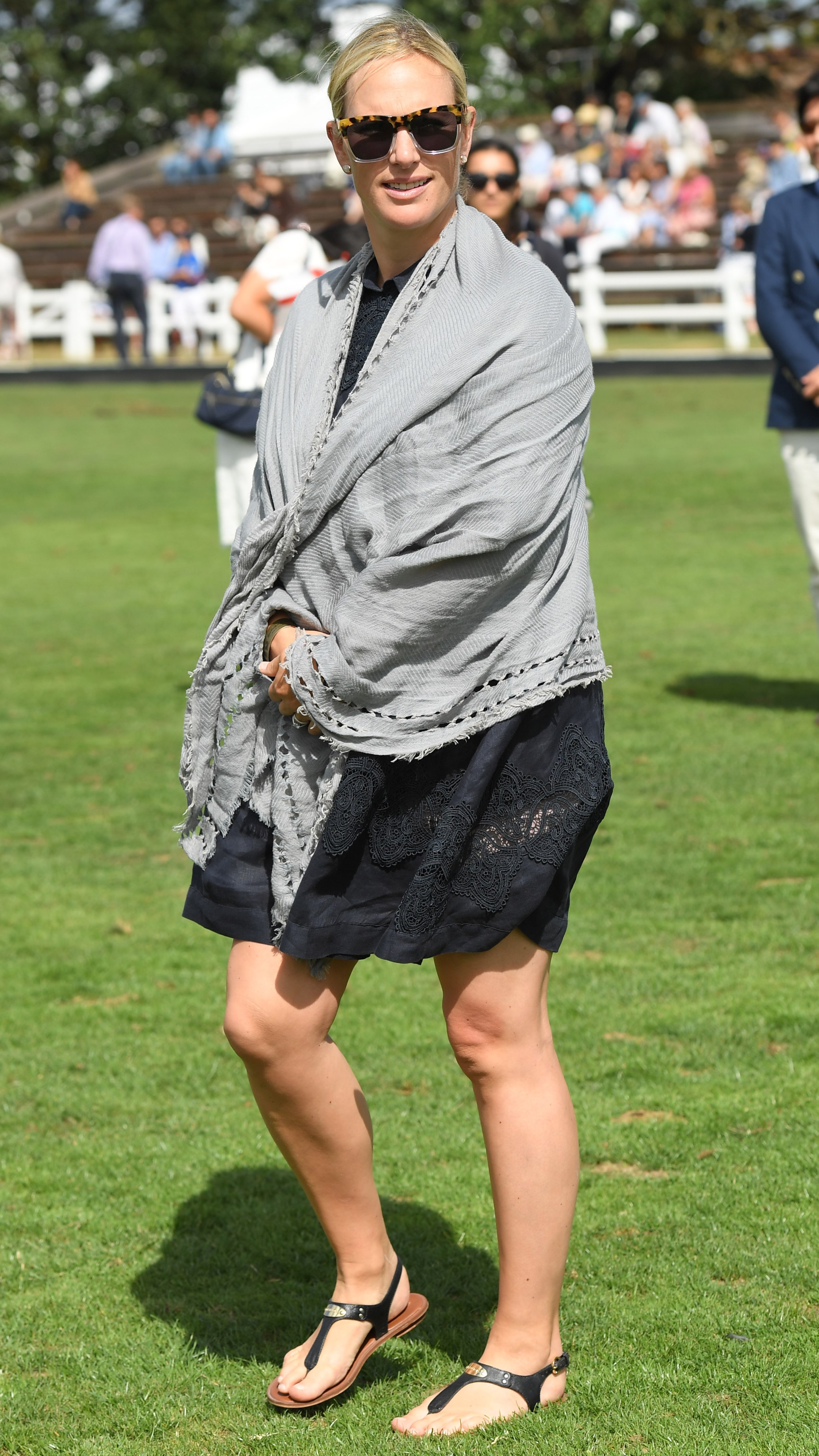 Zara Tindall attends the 2018 International Day Polo at The Royal County of Berkshire Polo Club on July 28, 2018