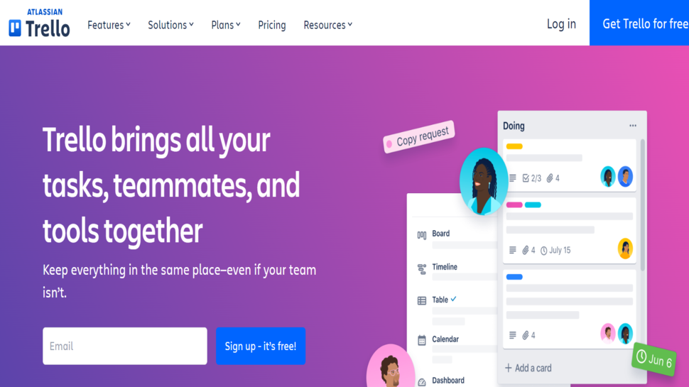 Trello website screenshot.