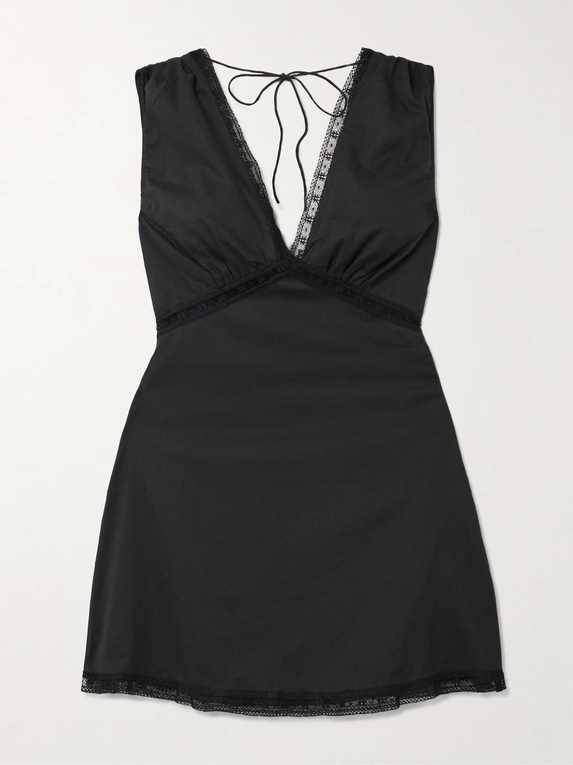 Denise Lace-Trimmed Cotton-Voile Mini Dress