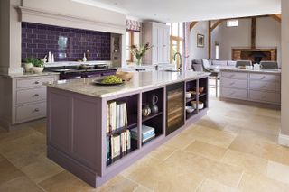 a tonal painted kitchen idea in lilac and purple