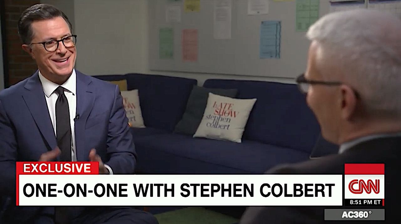 Anderson Cooper interviews Stephen Colbert