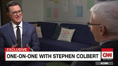 Anderson Cooper interviews Stephen Colbert