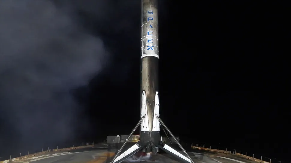 SpaceX Falcon 9 rocket on droneship